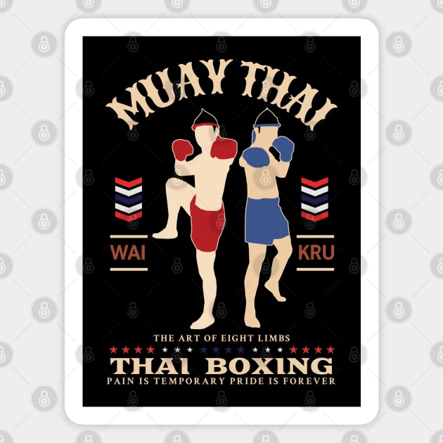 Vintage Muay Thai The Art of Eight Limbs Magnet by KewaleeTee